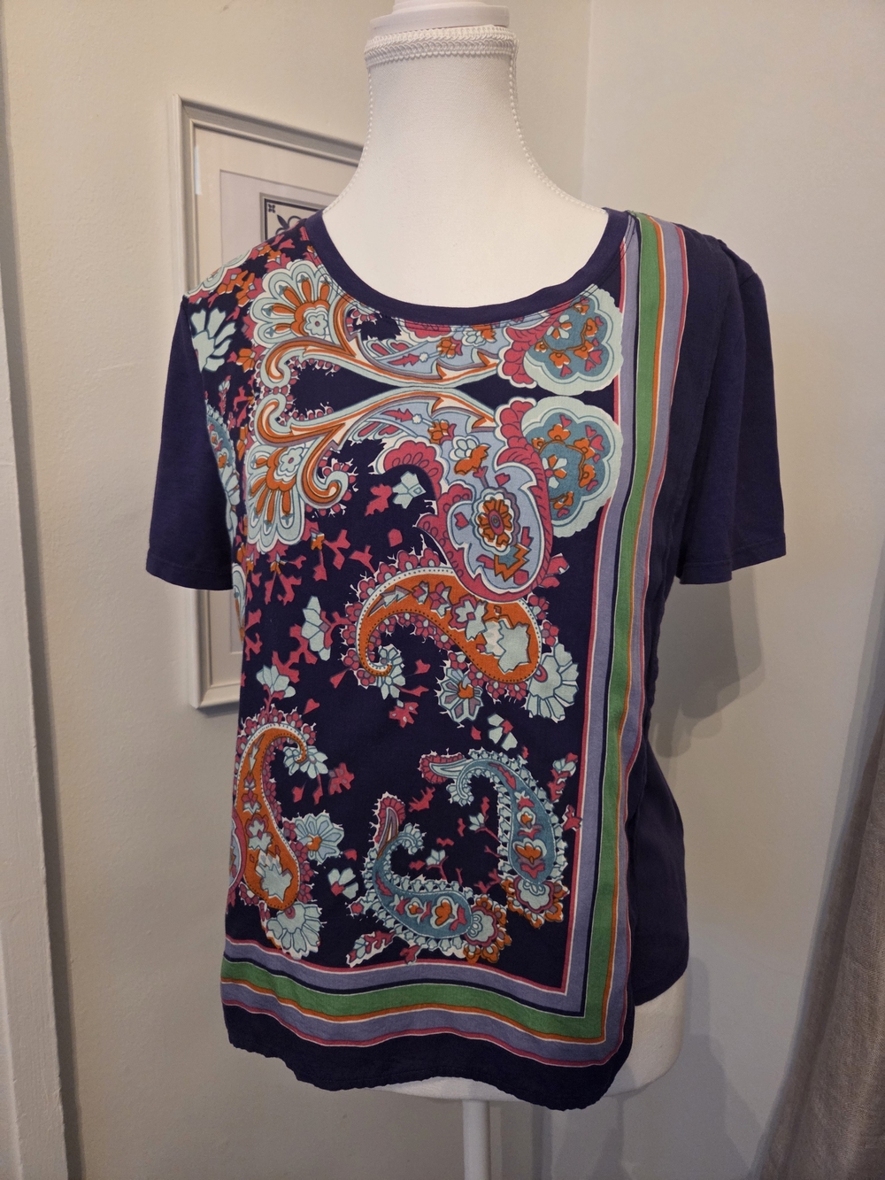 Maeve Bandana-Style Front Overlay Purple Paisley Whimsical Multicolour